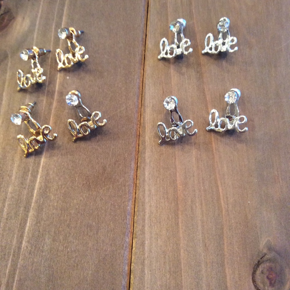 Love earring bundle gold tone&silver tone